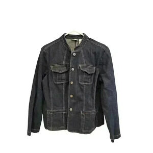 Chicos Platinum Jean Jacket Size 2, Pre-Owned